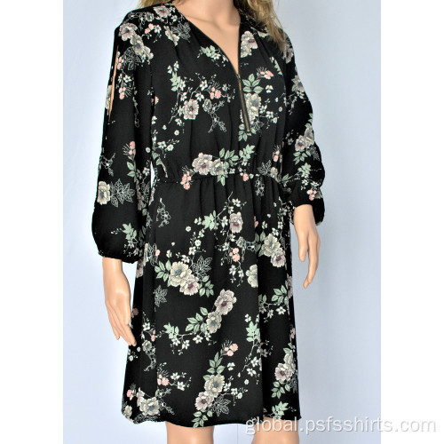 Printed Long Sleeve Dress Women Printed Long Sleeve Dress Factory